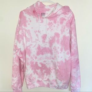 Pink & White Tie Dye Hoodie